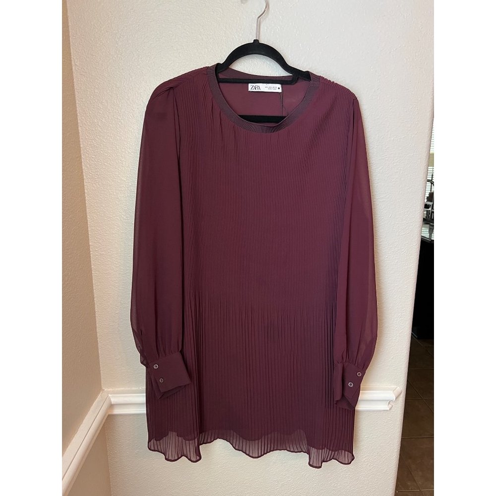 Zara Accordion Pleated Mini Dress